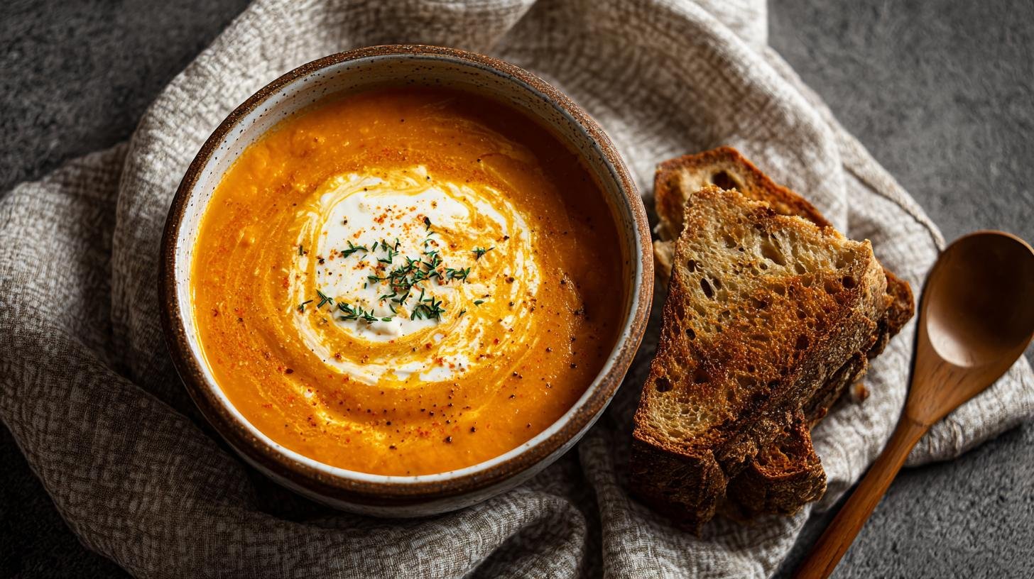 Rychlá polévka z mrkve, smetany a brambor hotová brzy