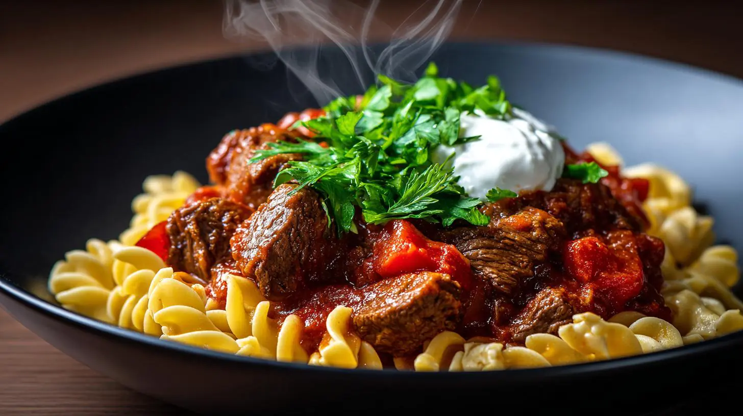 Klasický guláš z hovězího masa bez chyb