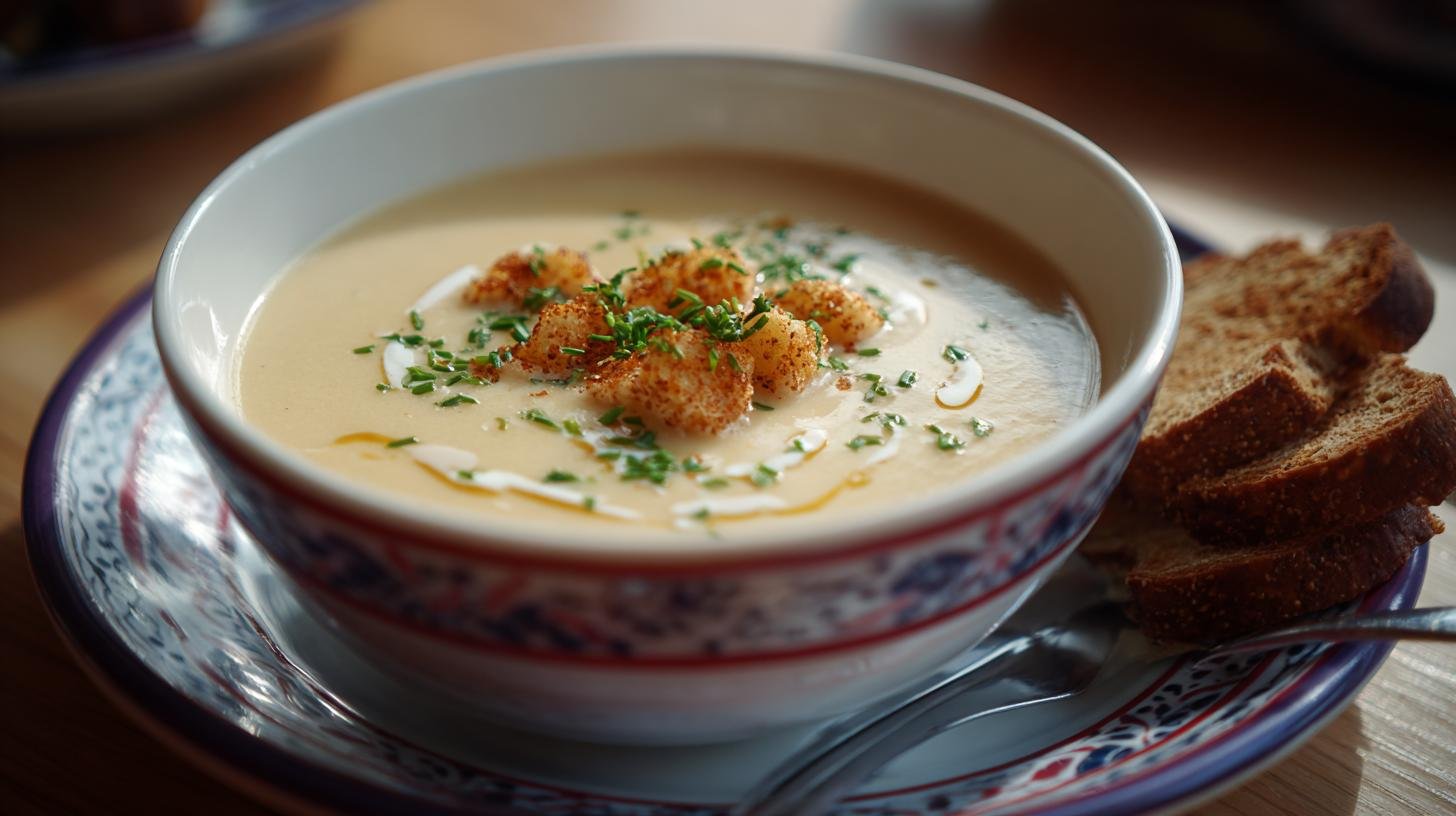 Bramborová polévka na způsob krému, zahřeje. Co dělá polévku skutečně krémovou a hřejivou