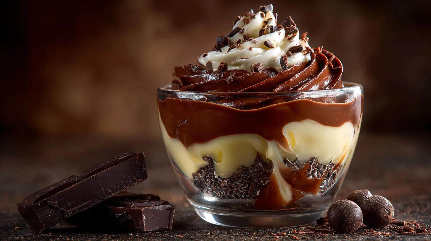 Dezertní pohár s čokoládou, rychlé řešení sladkého