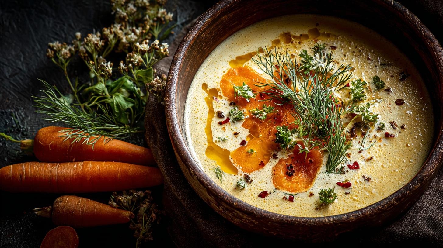 Krémová polévka ze smetany, mrkve a brambor bez mixéru