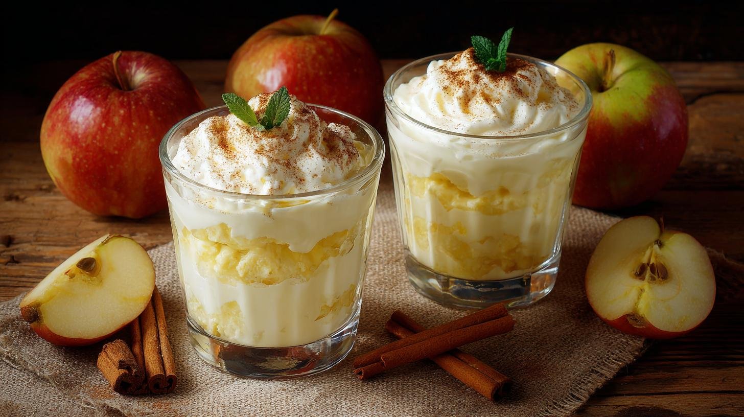 Dezert z jablek a tvarohu bez zbytečné sladkosti. Ingredience (pro 4 porce)